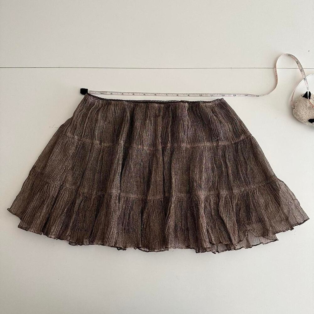 handmade gold shimmer circle ruffled mini skirt - Picture 5 of 11